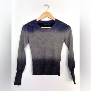Ellassay Gray and Blue Gradient Sweater ombray metalic wool